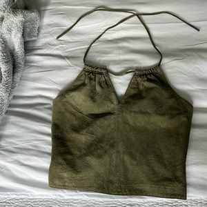 Leather halter top